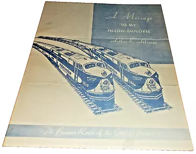 1952 Wabash Railroad Arthur Atkinson Message To Fellow Employees • $20