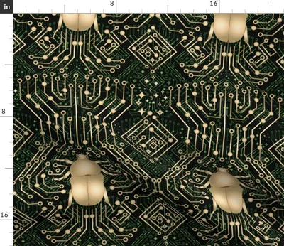 $18 • Buy Millenium Bug Y2K Tech Computer Hardware Deco Spoonflower Fabric By The Yard