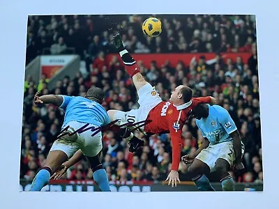 Manchester United Wayne Rooney Over Head Kick 16X12 Photo Hand Signed £39.99 • $49.72