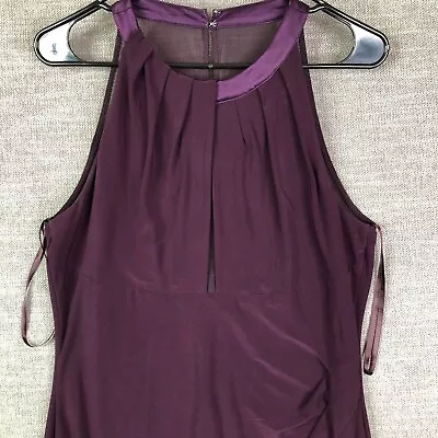 LRL Ralph Lauren Dress Womens 10 Purple Formal Gown Zip Up Front Slit Maxi • £20.91