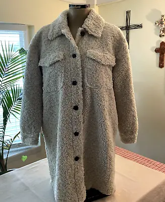 Vero Moda Kylie Filucca Teddy Coat Boos Oatmeal L • $90