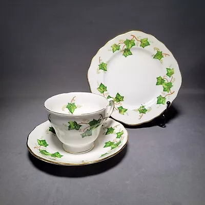 9pcs Colclough Ivy Leaf Tea Cup & Saucer Side Plate Trios • £19.90