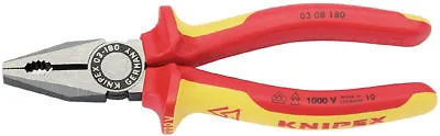 Knipex 03 08 180 VDE Insulated Combination Pliers 180mm 31918 • £24.99