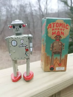 Vintage 1997 Atomic Robot Man Schylling Collector Series Tin Wind-Up Toy • $80