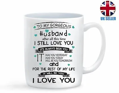 Husband I Love You Mug Hubby Novelty Lovers Couple Birthday Present Gift • £8.49