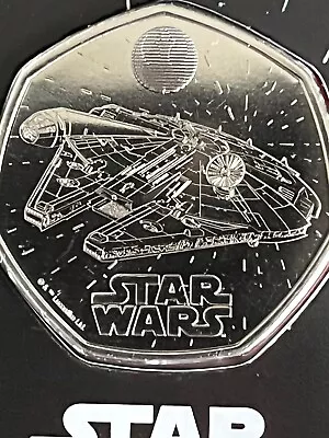 Star Wars 50p Coin  Millennium Falcon  2024 New Issue From Disney/Lucas BUNC Fab • £9.25