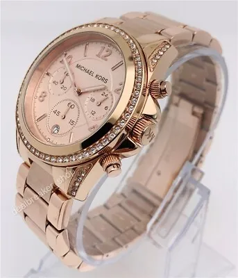 MICHAEL KORS MK5263 Blair All Rose-Gold Tone 39mm Chronograph Ladies Watch • $129