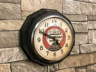 Vtg Ingraham Sinclair Oil Old Gas Station Advertising Wall Clock Sign Globe Pump • $195.50