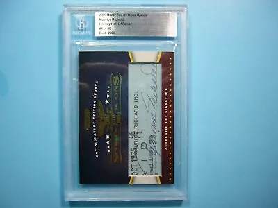 2009 Razor Sports Icons Update #9 Maurice Richard Beckett Bgs Auto Autograph Gl • $322.49