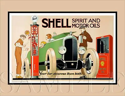 8.5x11 Vintage Shell Motor Oil Fine Art Deco Print Picture Poster Old Gas Car • $12.95