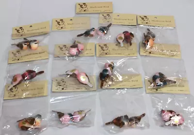 Vintage Lot Raz Imports Assorted Mushroom Craft Birds NIP • $19.99