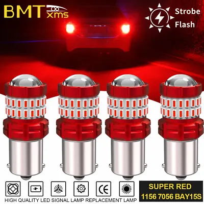 1156 LED Brake Tail Light 7506 BA15S Pure Red Flash Strobe Bulb For Mini Cooper • $19.48