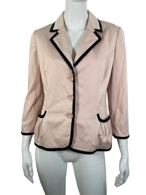 £15 • Buy Luisa Spagnoli Pink & Black Occasion Elegant 3/4 Sleeve Lightweight Jacket UK 12