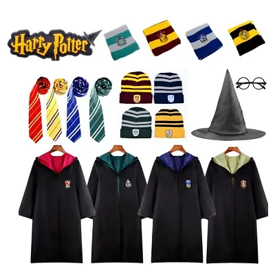 Harry Potter Children Adult Robe Cloak Gryffindor Slytherin Cosplay Costume • $16.99