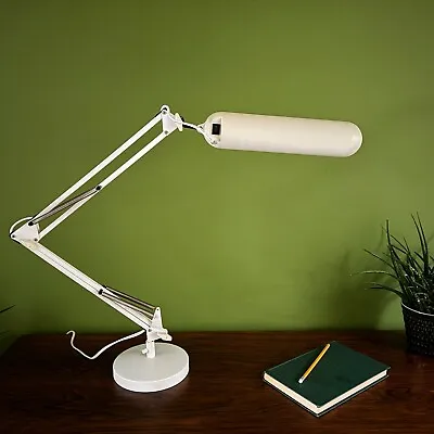 The Daylight Company Vintage White Architect's / Craft Lamp Long Reach • £90