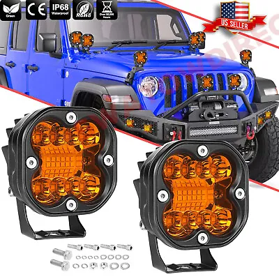 2X 3  200W LED Cube Pods Work Light Bar Combo Driving For JEEP Off Road UTV 4WD • $25.99
