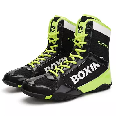 Men Boxing Shoes Wrestling Fighting Footwear Outdoor Running Gym Footwear Green • $48.38