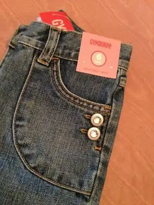 $18.50 • Buy NWT Gymboree Petite Mademoiselle Rhinestone Button Pocket Jeans Sz 6 Slim
