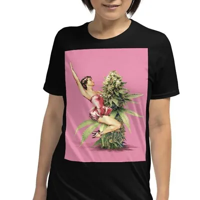 Pinup Girl Marijuana Retro Short-Sleeve Unisex T-Shirt • $21