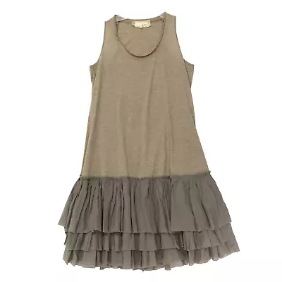 A'reve Boho Tiered Drop Waist Tank Dress Womens L Large Brown Scoop Neck • $22.48