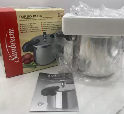 Sunbeam Turbo Plus 6 Quart Aluminum Pressure Cooker - New Old Stock • $36.71