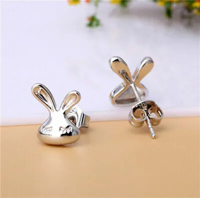 £2.77 • Buy 925 Silver Stud Earrings Bunny Rabbit Earrings Women Girls Gift - HS2