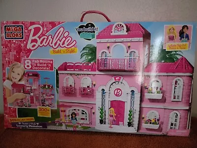 BARBIE Mega Bloks Barbie Build 'n Style Luxury Mansion Playset NEW • $180