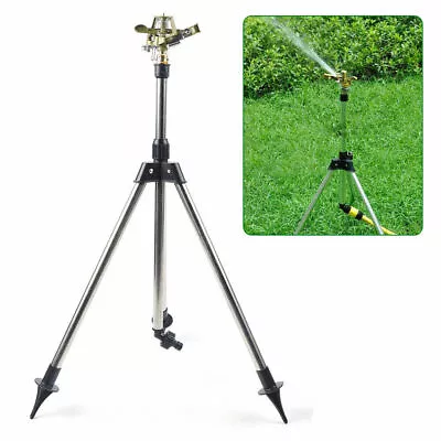 Impact Sprinkler Tripod Base Large Area Water Sprinkler For Lawn Yard Garden US • $24.71