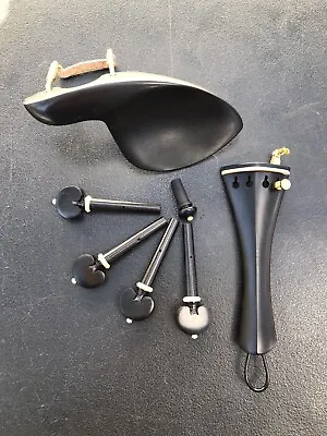 Viola Ebony Parts Accessories Set  Pegs/ Endpin/Tailpiece/Chinrest US Shipping • $33.88