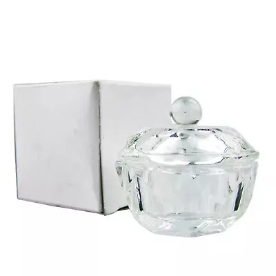 Acrylic   Dappen Dish Bowl With Lid Crystal Glass Cup Nail Art E6W9 • $6.20