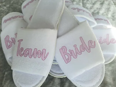 £6.49 • Buy Personalised Bridal Party Spa Slippers Wedding Team Bride Bridesmaid Hen Party