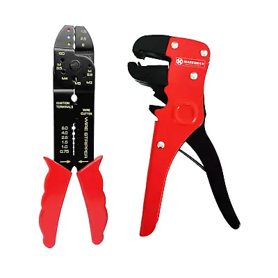2pc Automatic Wire Crimping Stripping Cable Cutting Pliers Electric Quality Tool • £8.99