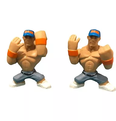 WWE Wrestling John Cena Mattel Rumblers Figures Blue Hat X2 Good Condition • $11.90