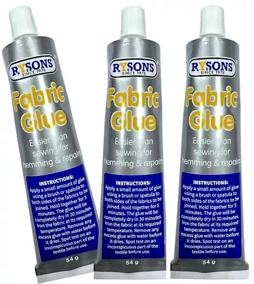 3x Extra Strong Fabric Glue 54g Quick Bond Adhesive For Hemming Sewing No Stitch • £5.79