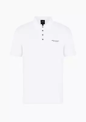 A|X ARMANI EXCHANGE Men's SZ XL SS Milano/New York Logo Jersey Polo Shirt White • $44.99