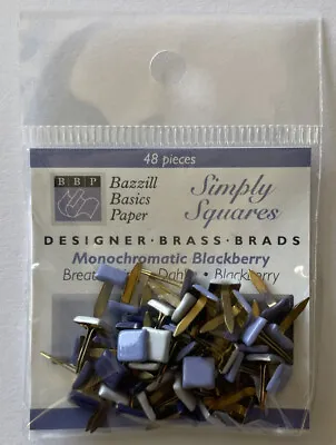 MONOCHROMATIC BLACKBERRY Square Matte Finished Metal Brads(48pc) Bazzill•Split • $3.29