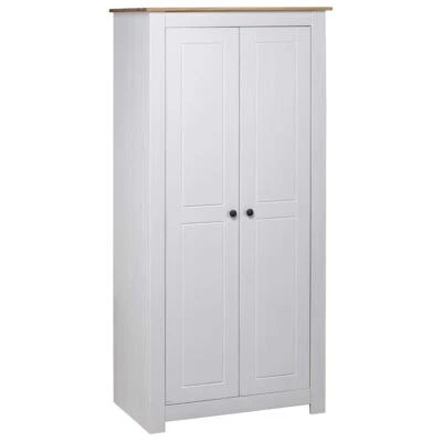 $318.95 • Buy Wooden Wardrobe Stylish Closet Organizer With Hanging Rail Clothes Cabinet White