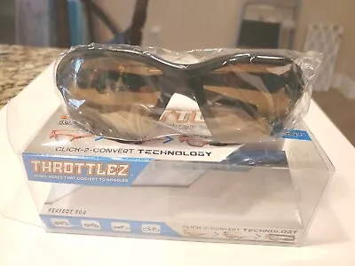 NEW Pugs Throttlez Sunglass Convert To Goggles Black Frame / Bronze Lens • $12.06