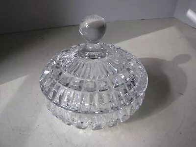 Vintage Round Lidded Cut Glass Trinket Or Candy Dish 5x4.25 In LNC • $12