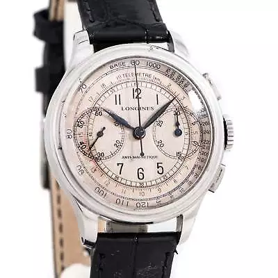 LONGINES Watch 1939 Vintage 13ZN 2 Register Chrono Stainless Steel (# 14764) • $5550
