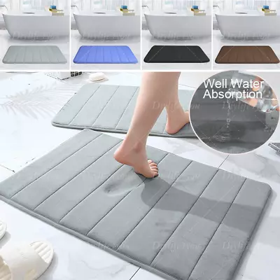 Memory Foam Bath Mat Ultra Soft Bathroom Mat Extra Water Absorbent Mats Non Slip • $9.49