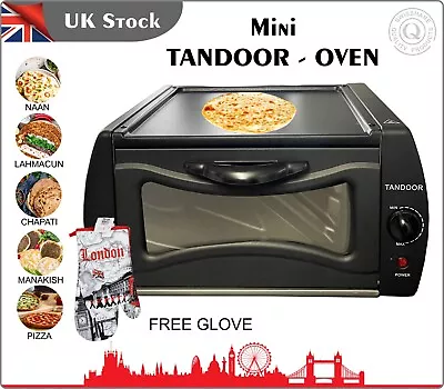 Mini Tandoor Oven-Table Top Naan Ruti Pizza Lahmacun Manakish Maker-FREE GLOVE • £69.95