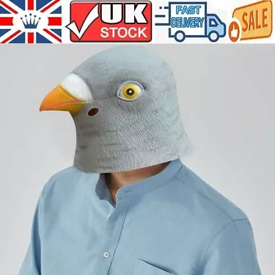 Novelty Halloween Pigeon Latex Mask Full Head Animal Fancy Dress Party Masks UK • £9.02