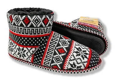 Slipper Boots Muk Luks - NWT Womens (7-8) Medium Black / Red / White - #41197-Q1 • $16.91