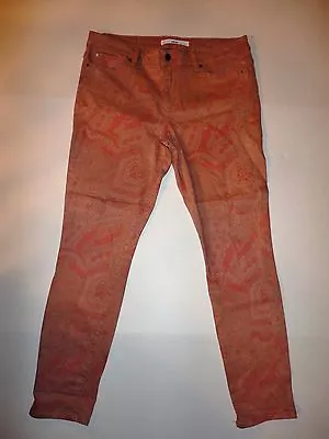 New Women's Else Pants Denim Rose Pink Pattern Skinny Size 31 • $16.99