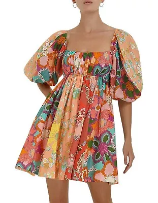ZIMMERMANN Lola Panelled Spliced Floral Mini Dress Size 0 Ret: AU$695 • $385