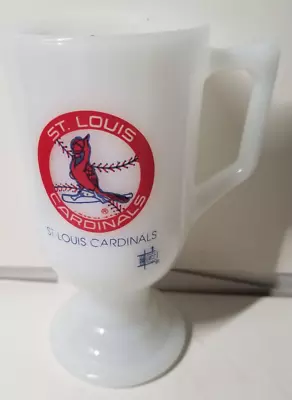 Vintage St. Louis Cardinals Milk Glass Mug Pedestal Promotional IHOP MLB 6” Tall • $14.40