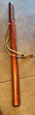 $120 • Buy Vintage Wood Baton Night Stick Club 24  W/ Leather Strap Truncheon Billy Police