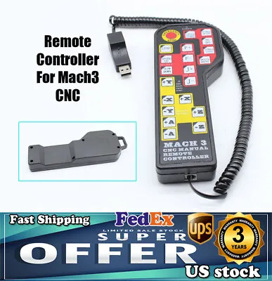 USB 3/4 Axis Remote Controller Handle For CNC 6040/6090 Engraver Machine US New • $41.02