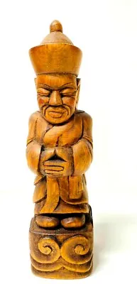 Vintage Solid Wood Carved Asian Chinese 7  Statue Figurine • $24.95